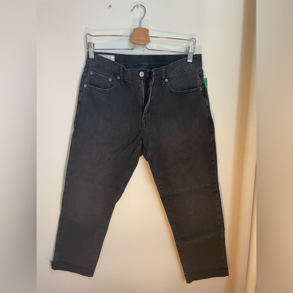 Mid Rise Girlfriend Jeans with Washwell, NWT, Sz 28 Petite, Black Washed